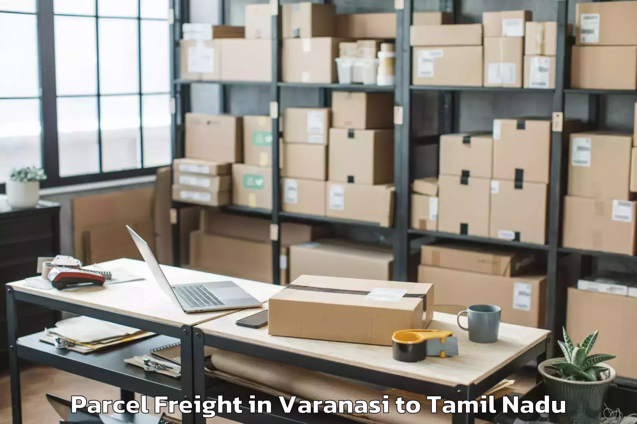 Book Varanasi to Vettavalam Parcel Freight Online